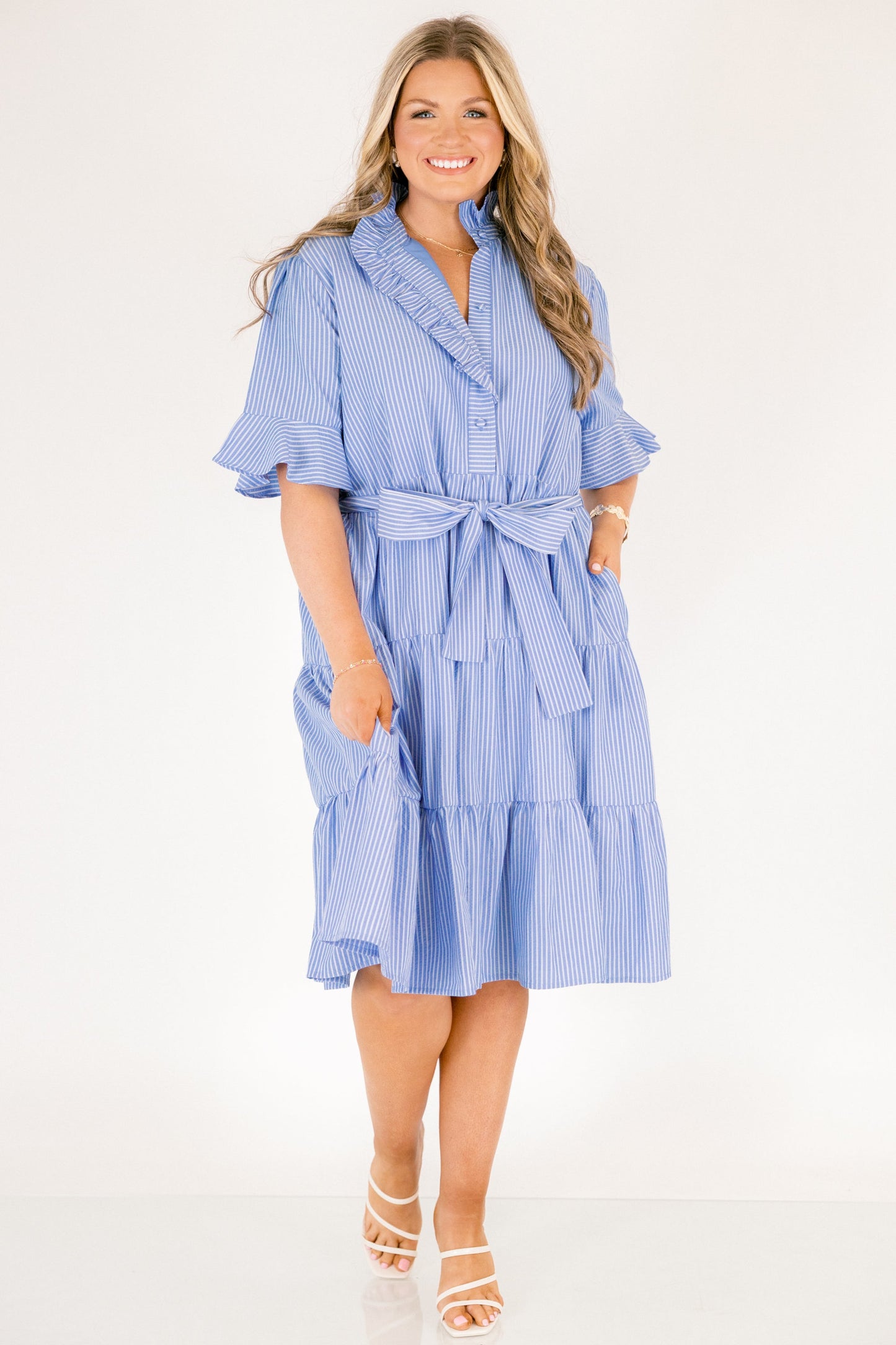 Vestido Verdades a Medias, Rayas Azules