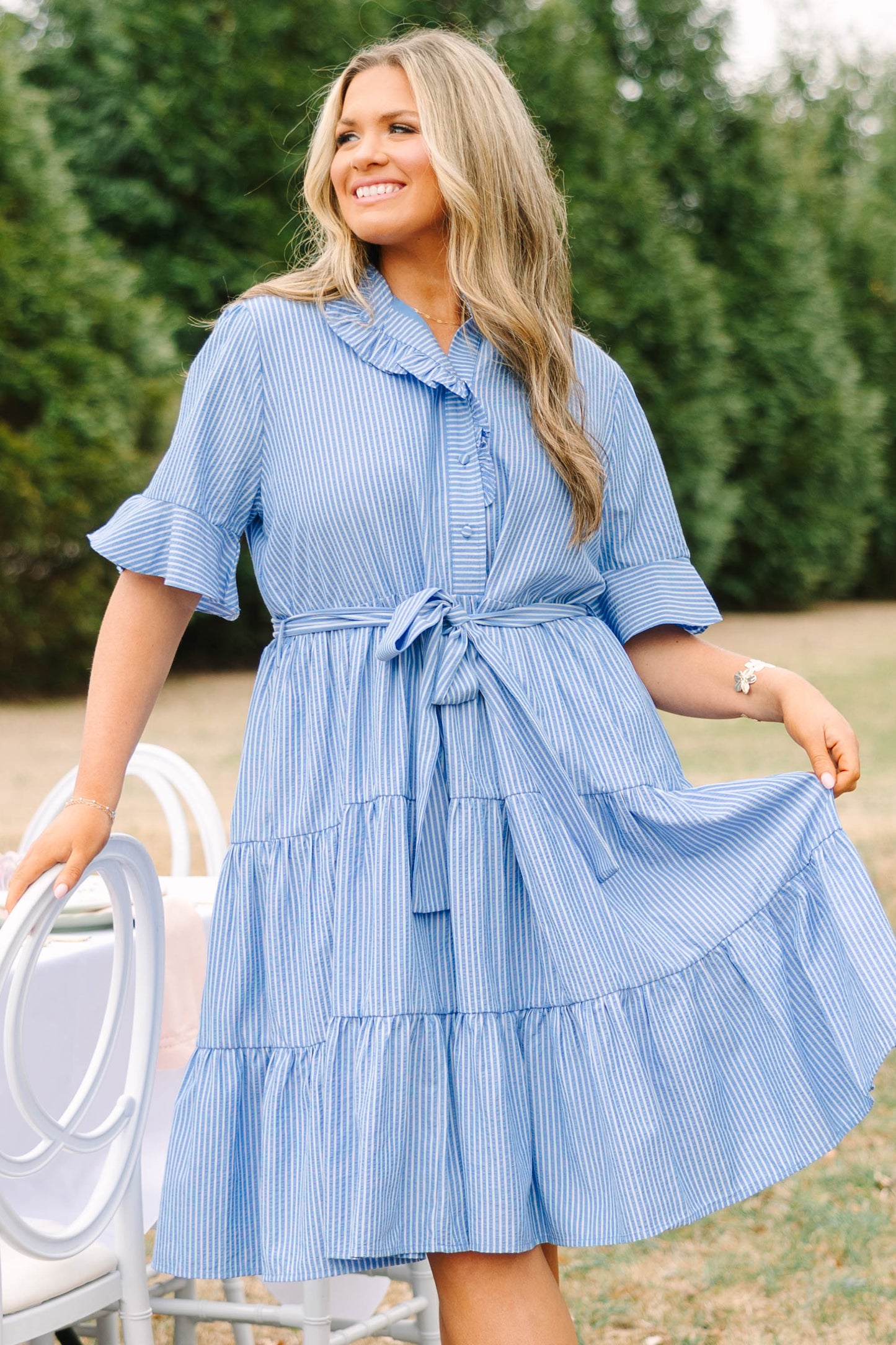 Vestido Verdades a Medias, Rayas Azules