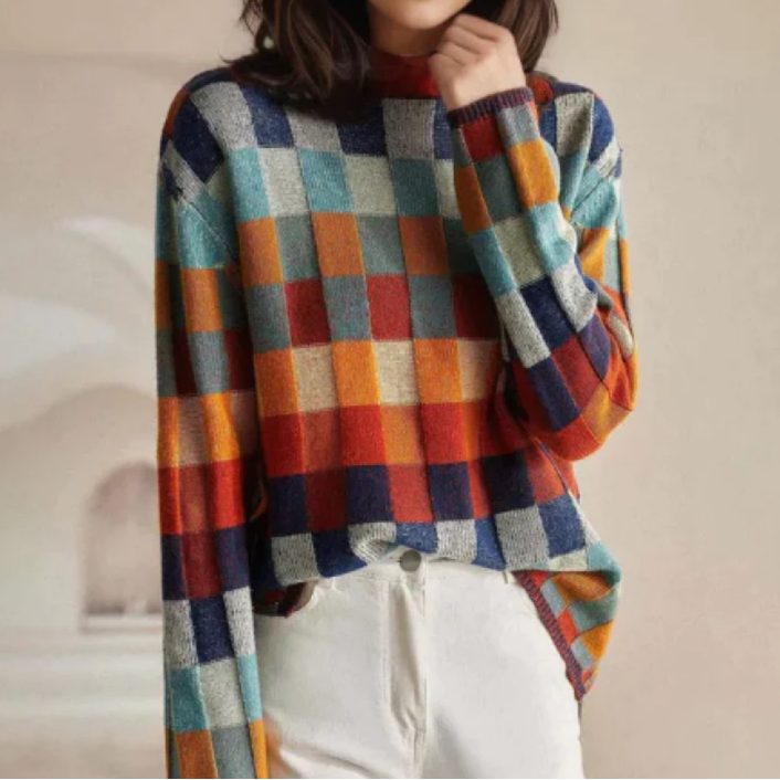 Mathilde | Suéter de Cuadros de Tendencia