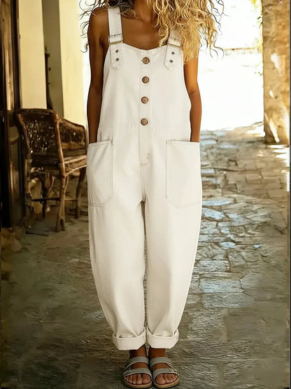 Lara™ - Pantalón de mezclilla con tirantes estilo vintage