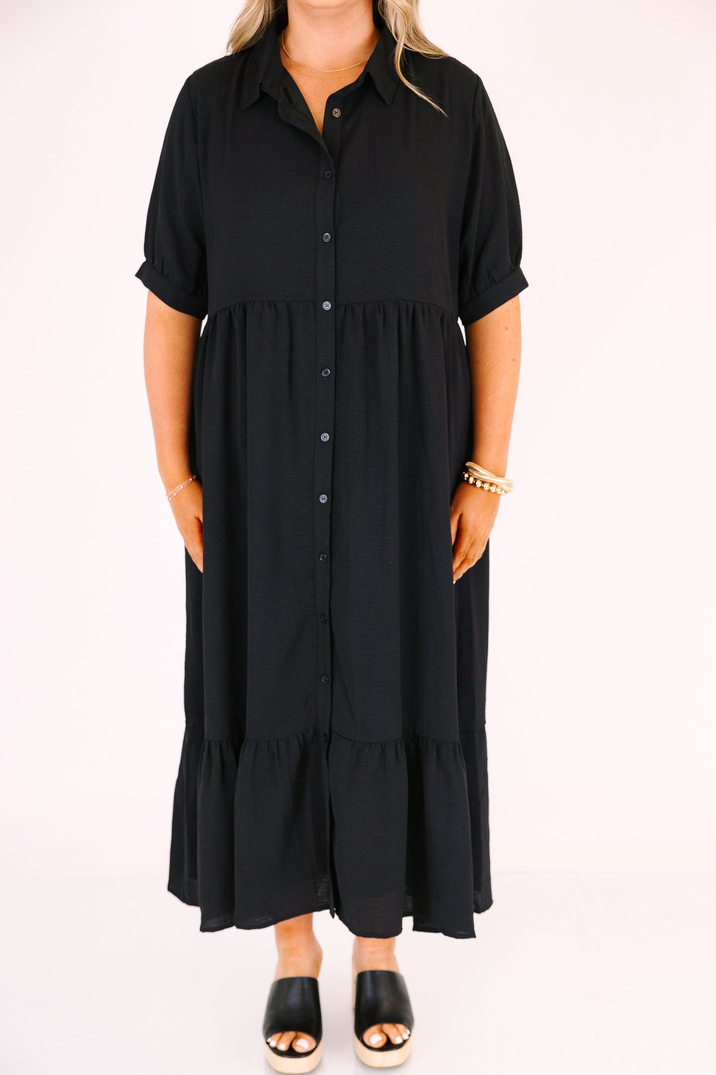 En Tu Lugar Feliz Vestido, Negro