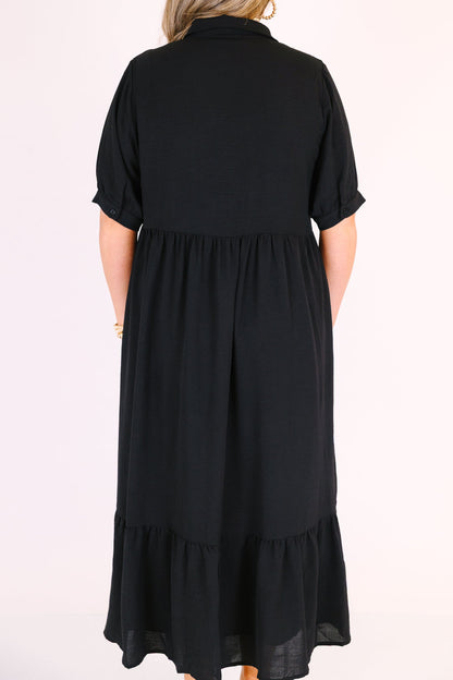 En Tu Lugar Feliz Vestido, Negro