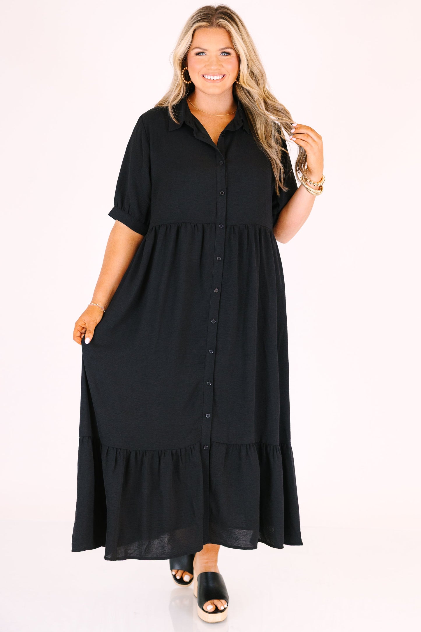 En Tu Lugar Feliz Vestido, Negro