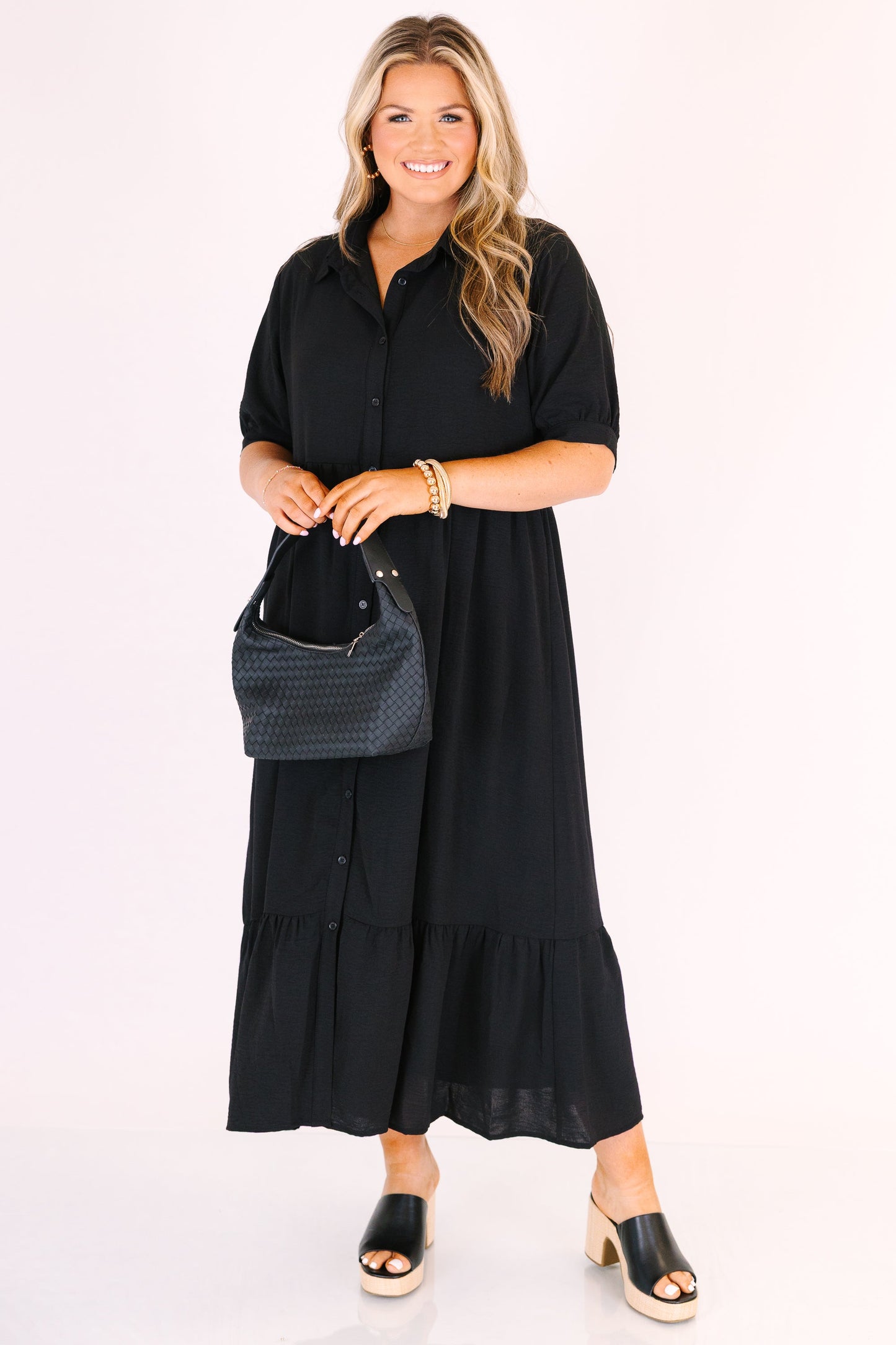 En Tu Lugar Feliz Vestido, Negro