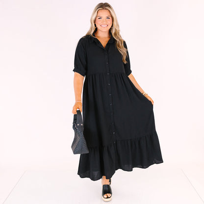 En Tu Lugar Feliz Vestido, Negro