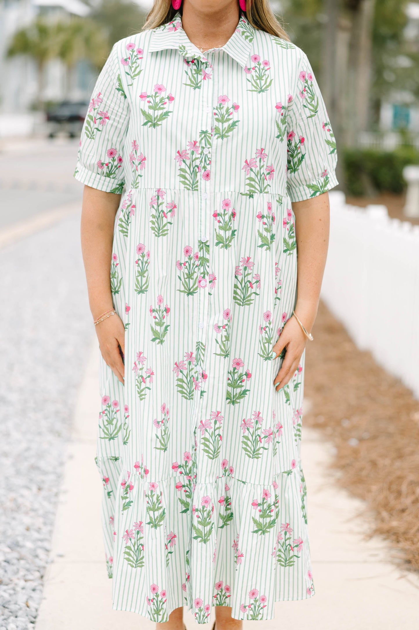 En Tu Lugar Feliz Vestido, Floral Menta