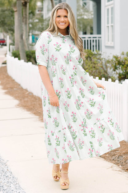 En Tu Lugar Feliz Vestido, Floral Menta