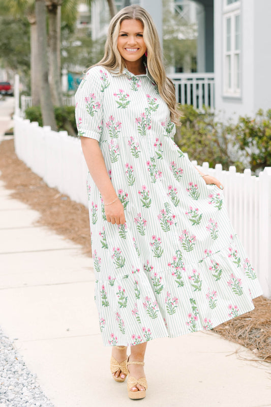 En Tu Lugar Feliz Vestido, Floral Menta