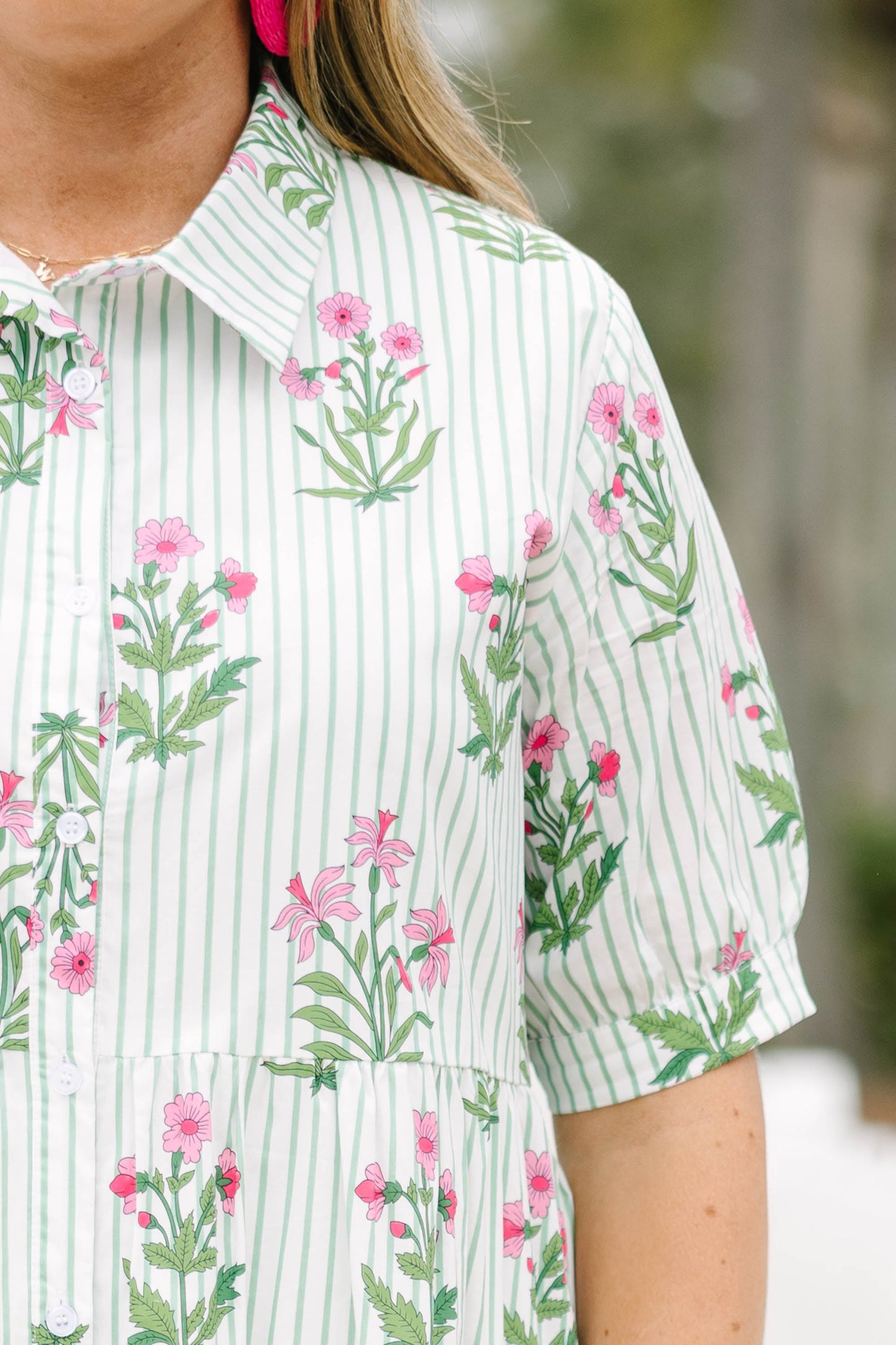 En Tu Lugar Feliz Vestido, Floral Menta