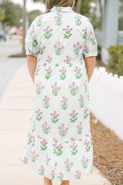 En Tu Lugar Feliz Vestido, Floral Menta