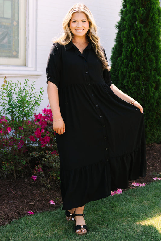 En Tu Lugar Feliz Vestido, Negro