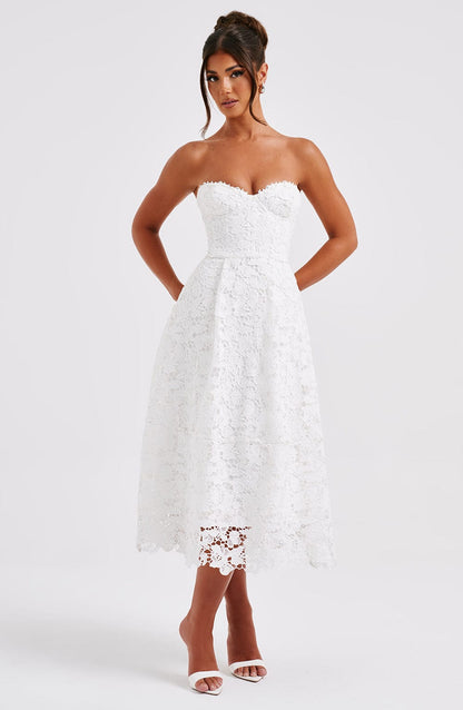 Sukienka midi Ishani - Perłowa