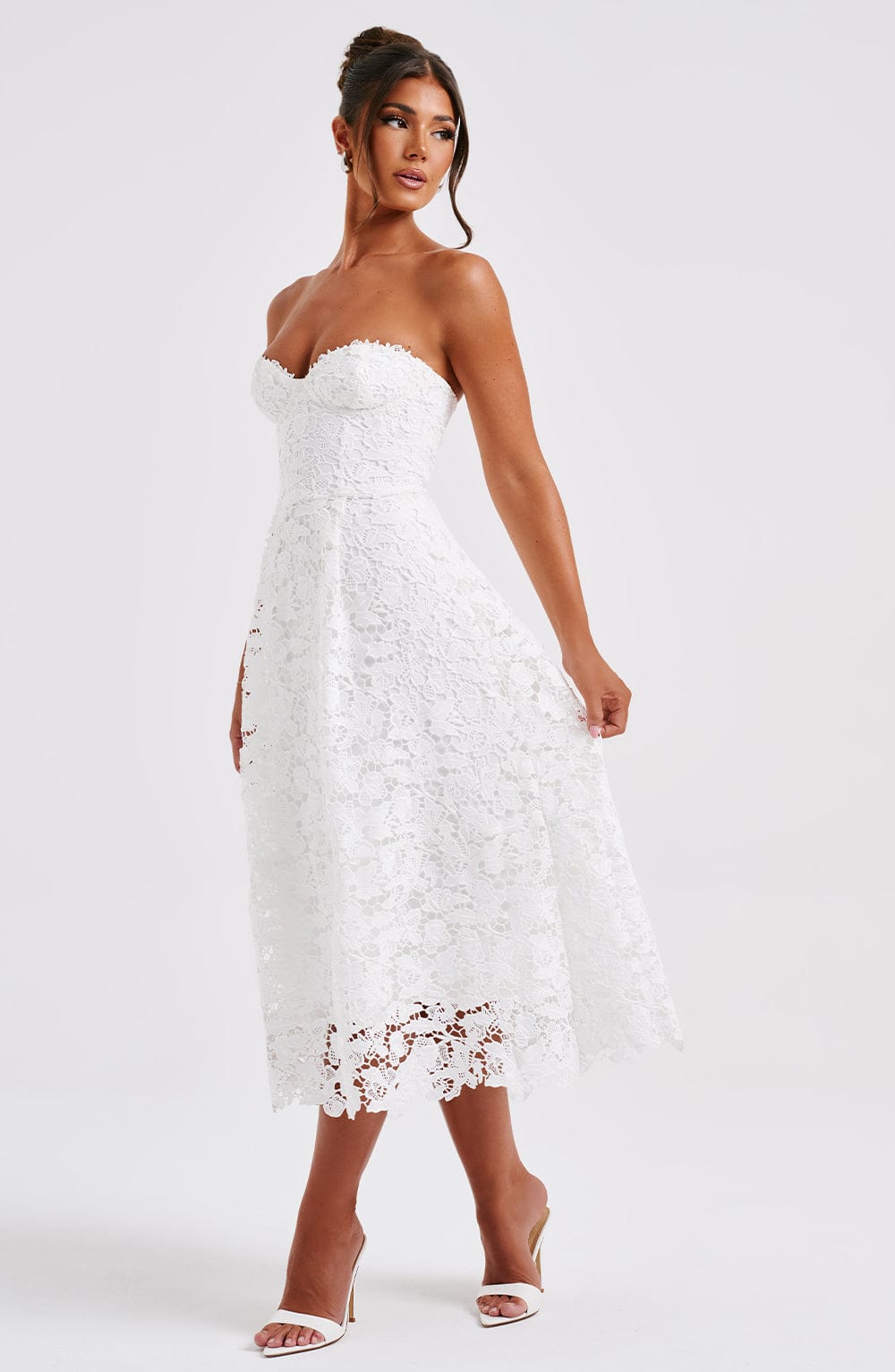 Sukienka midi Ishani - Perłowa