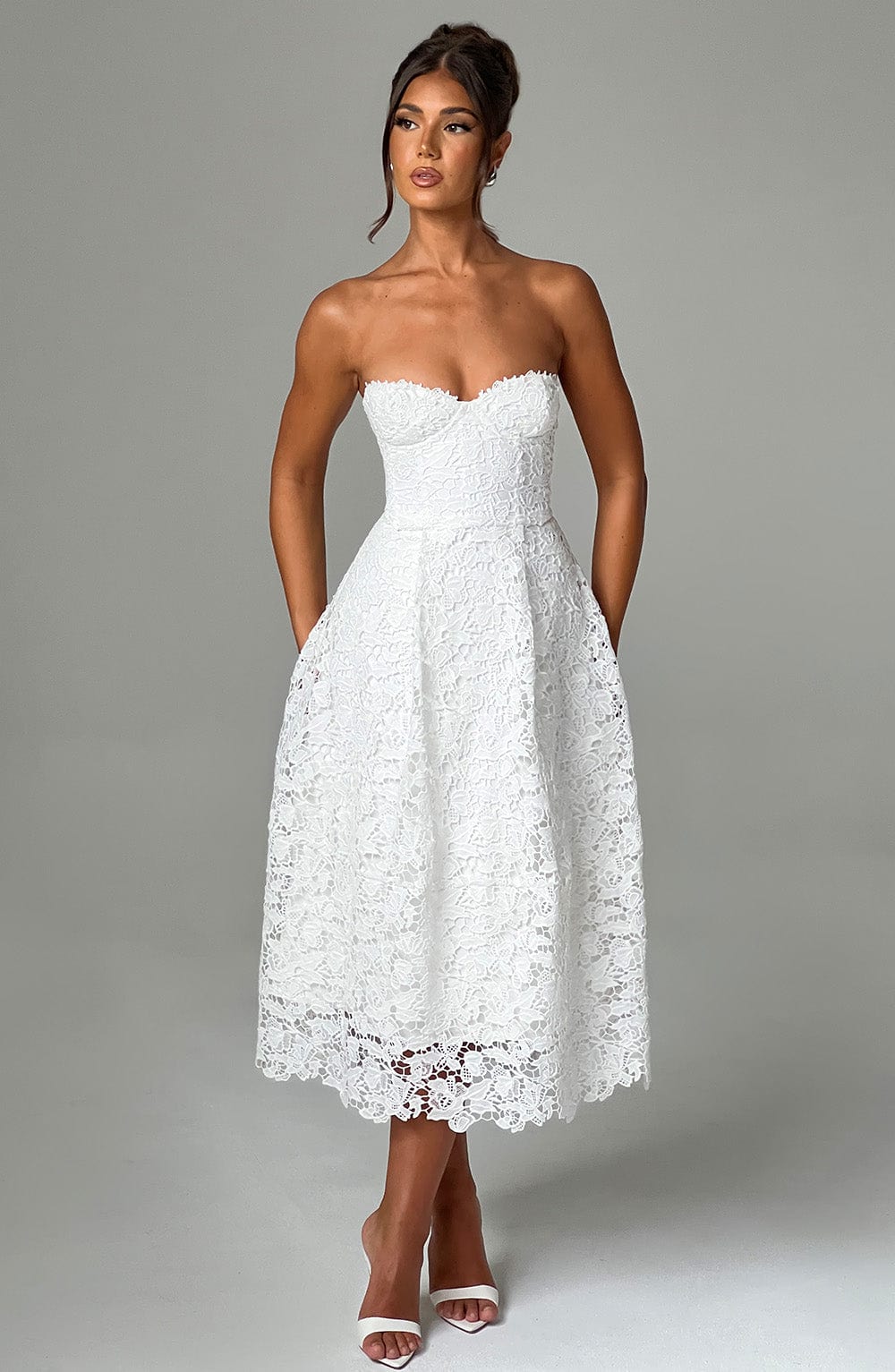 Sukienka midi Ishani - Perłowa