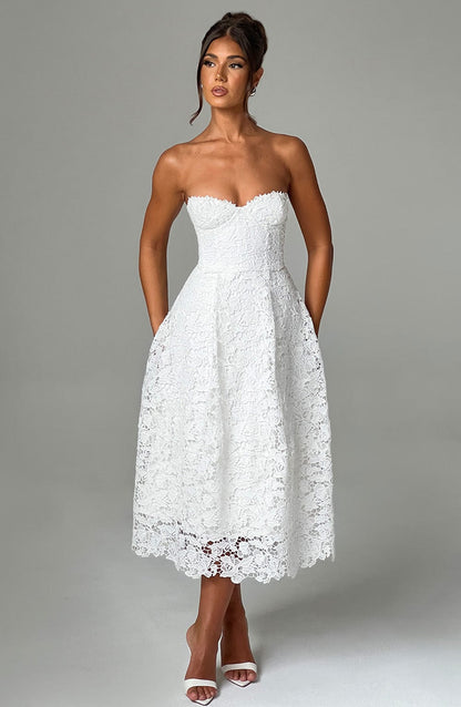 Sukienka midi Ishani - Perłowa