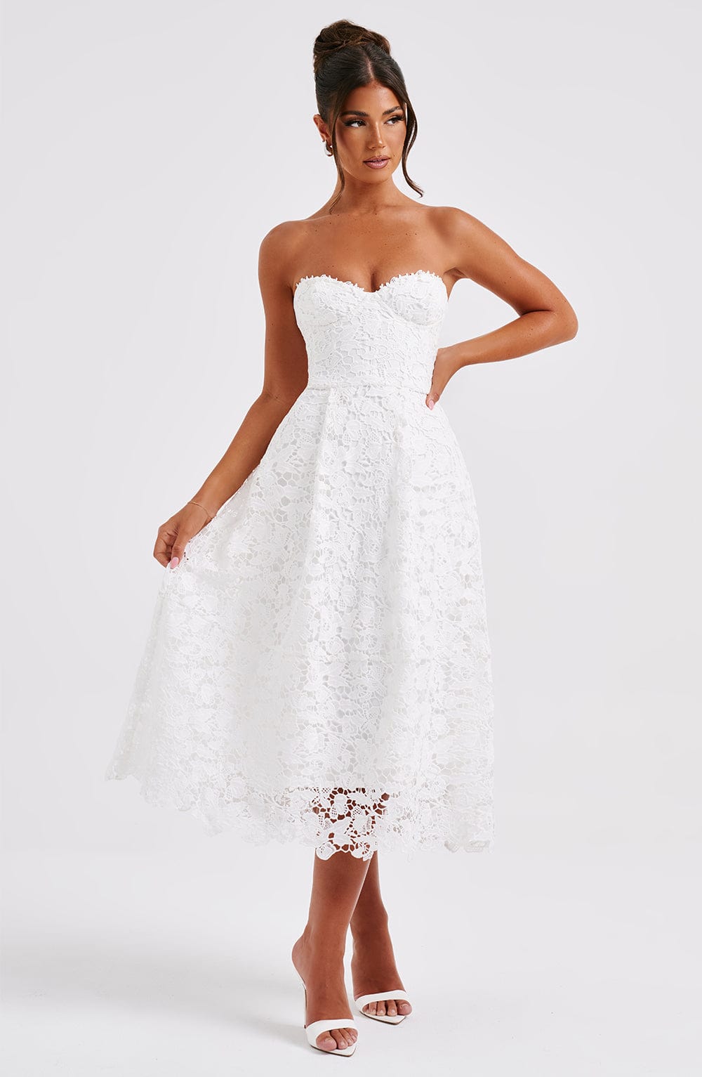 Sukienka midi Ishani - Perłowa