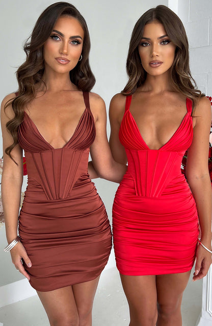 Mini sukienka Izabella - Czerwona