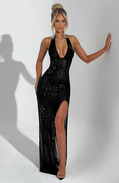 Długa sukienka Jacqueline - Czarna