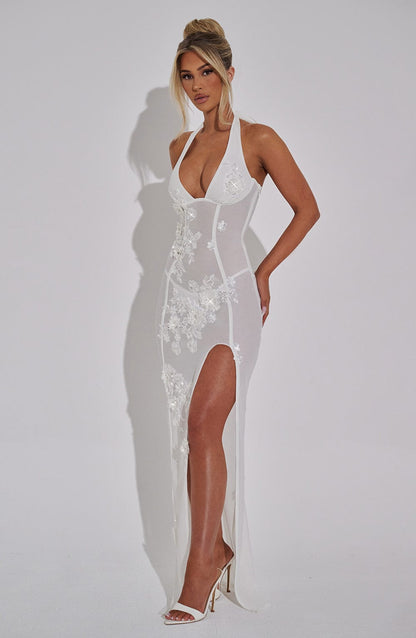 Długa Sukienka Jacqueline - Kremowa