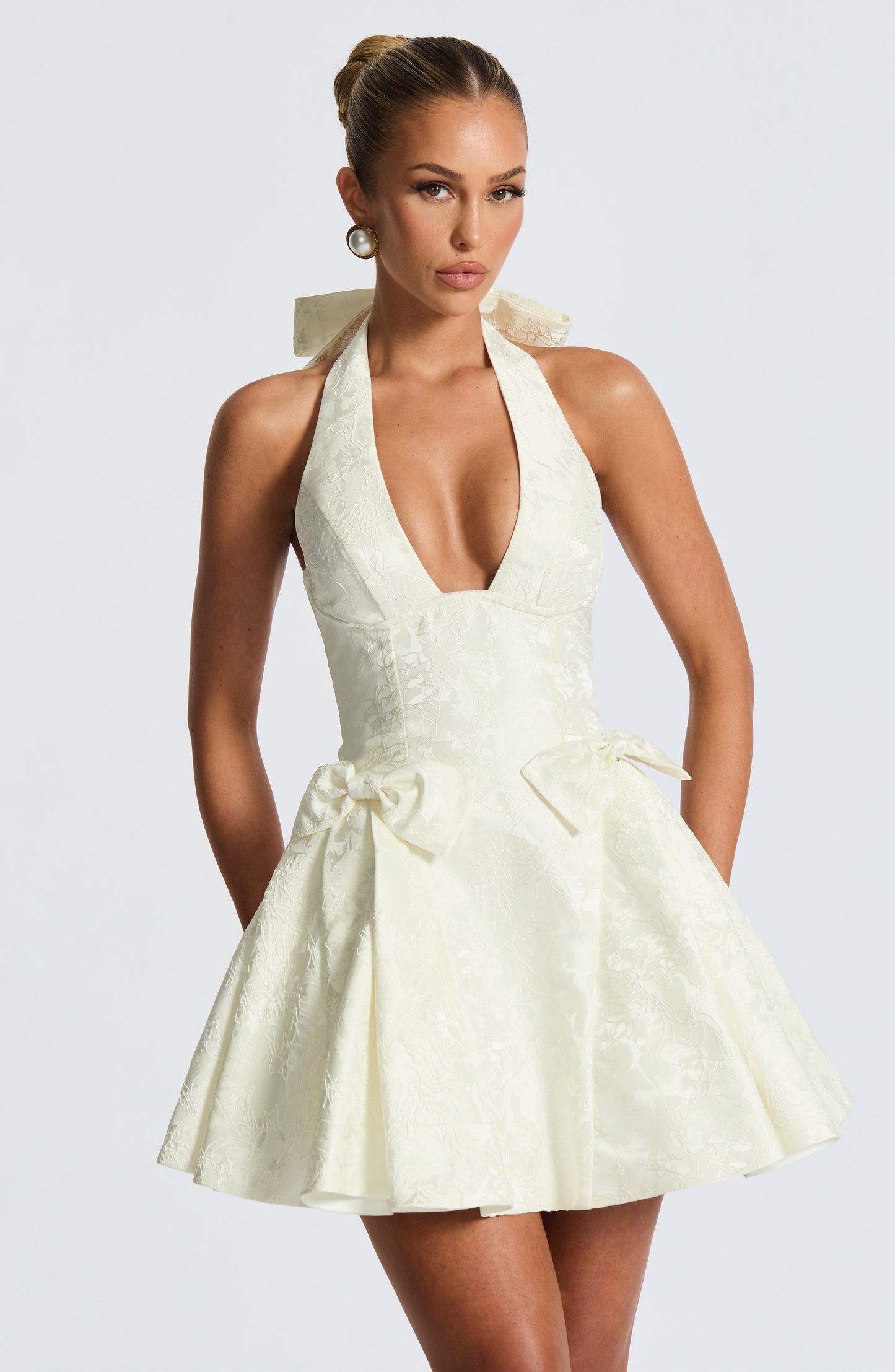 Mini sukienka Jocelyn - Kremowa