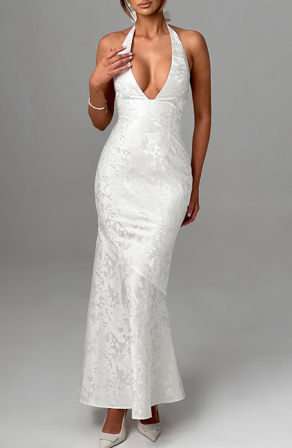 Sukienka Maxi Josephine - perłowa