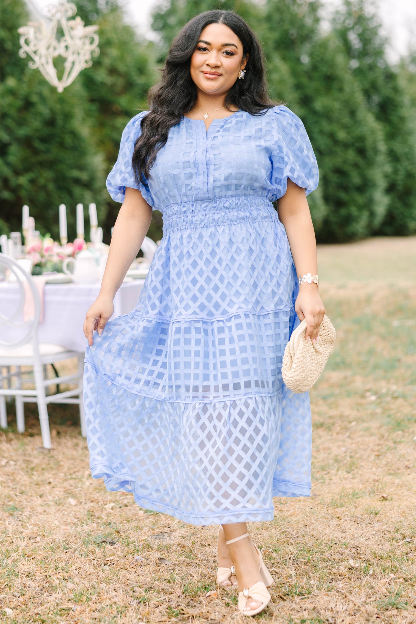 Vestido Just Because, Azul Pastel