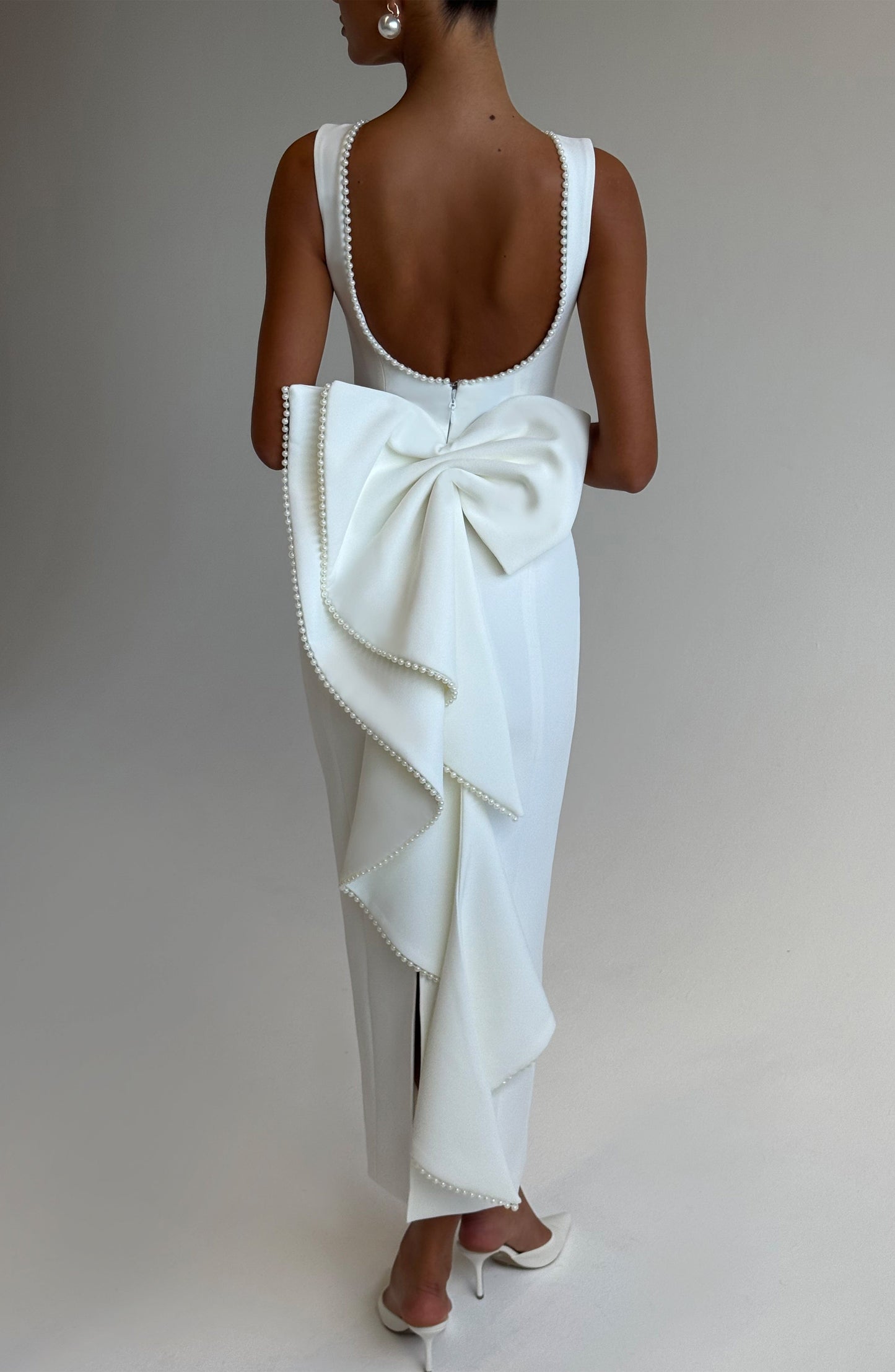 Sukienka Midaxi z wełny - Kość słoniowa