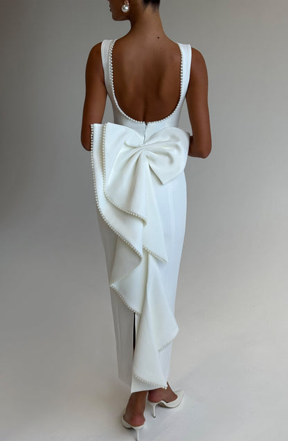 Sukienka Midaxi z wełny - Kość słoniowa