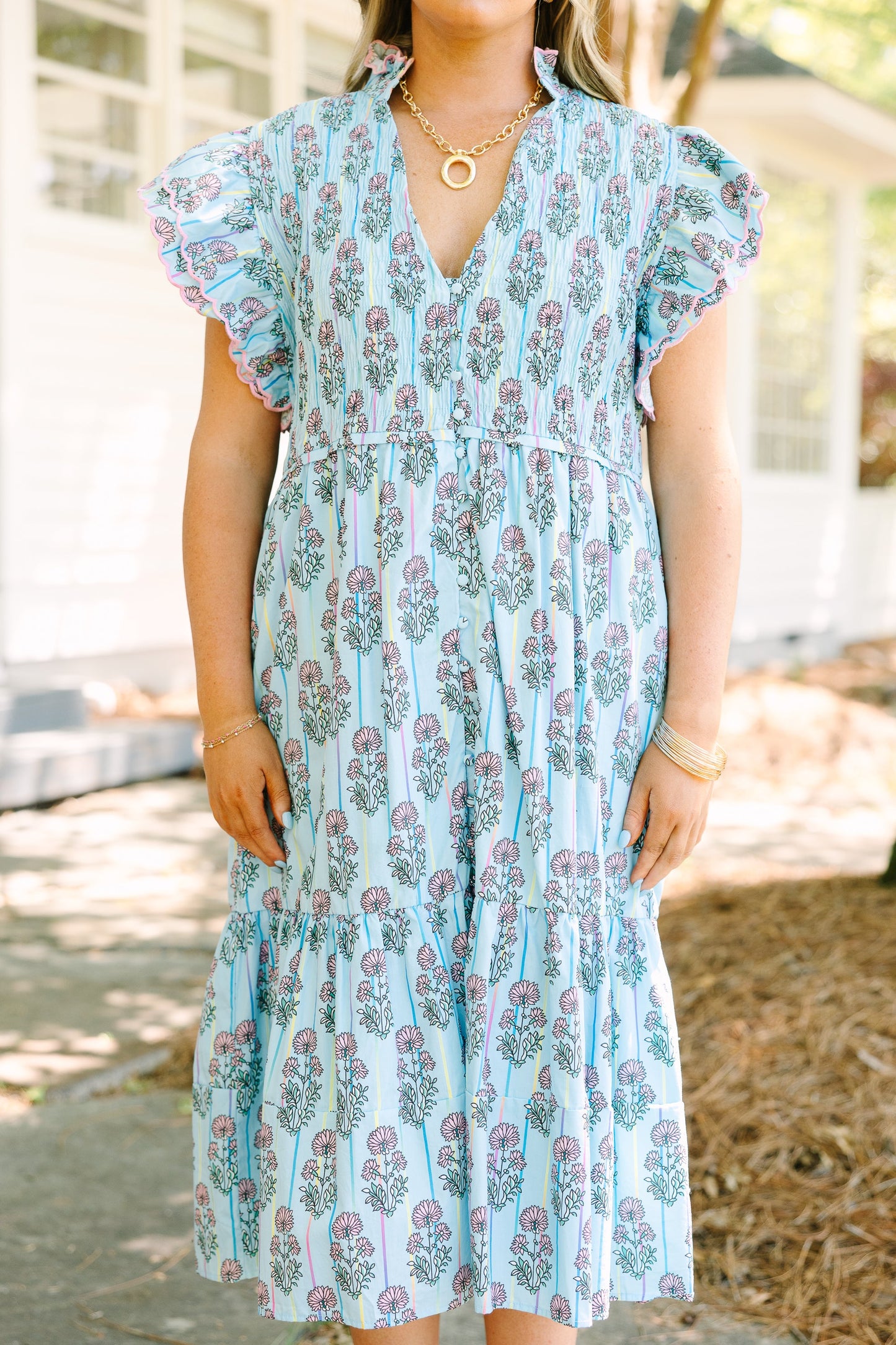 Vestido Aprendiendo a Crecer, Floral Azul