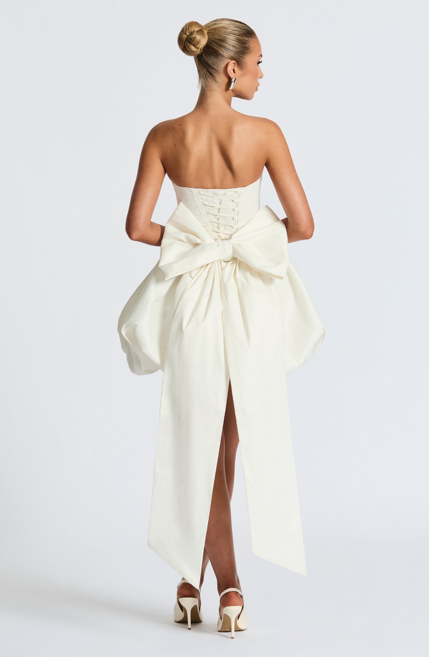 Damska Mini Sukienka Lotus - Kość słoniowa