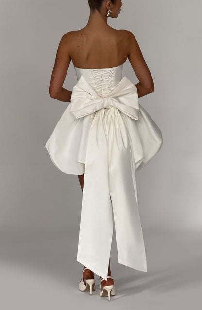 Damska Mini Sukienka Lotus - Kość słoniowa