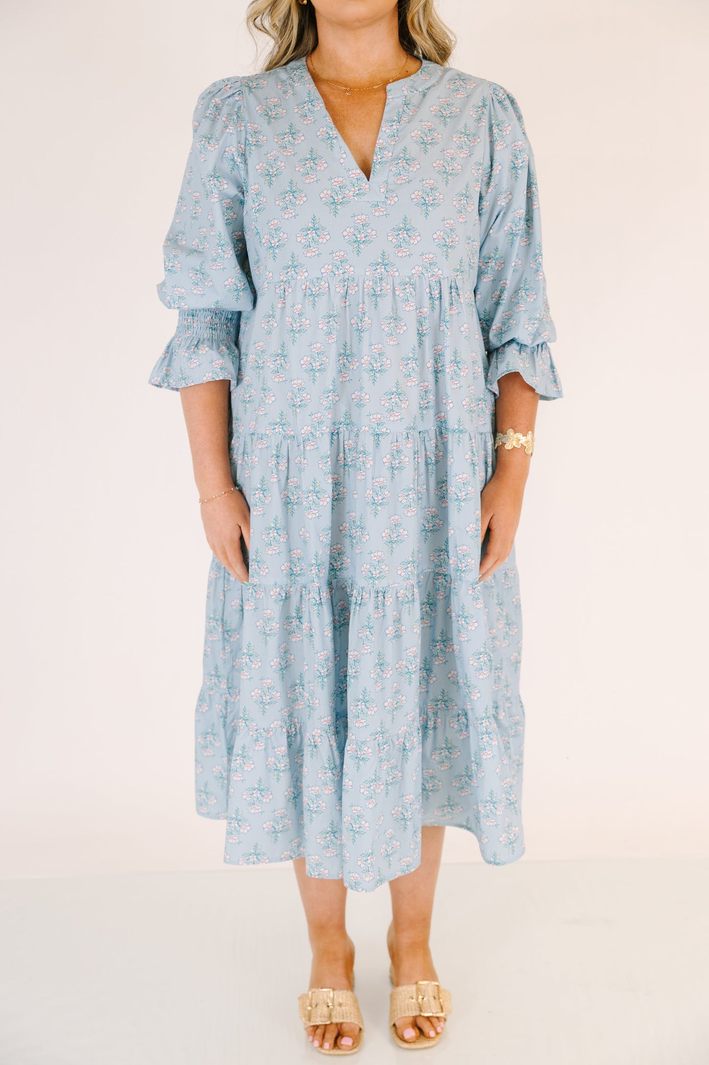 Vestido Love You So, Floral Azul