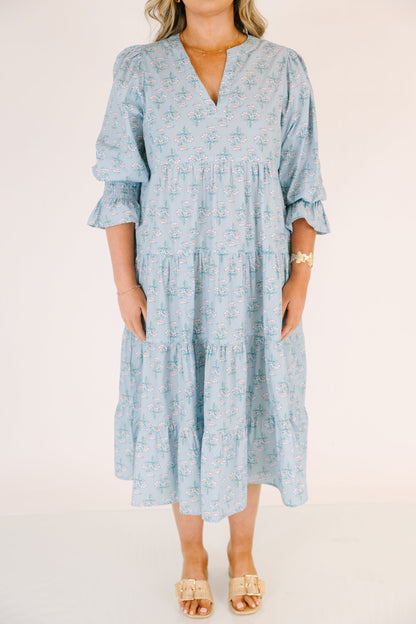 Vestido Love You So, Floral Azul