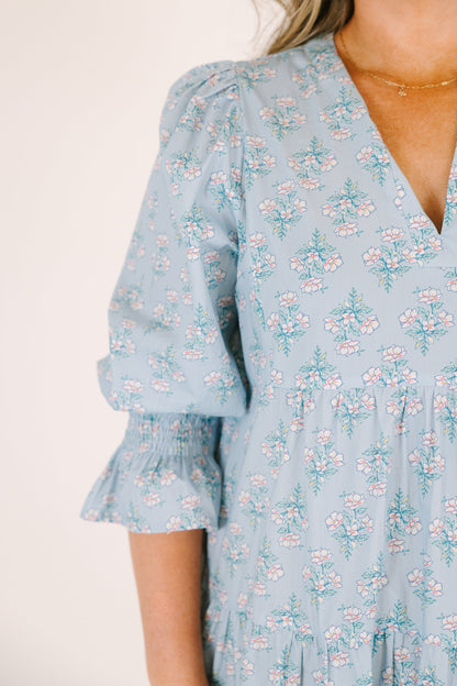 Vestido Love You So, Floral Azul