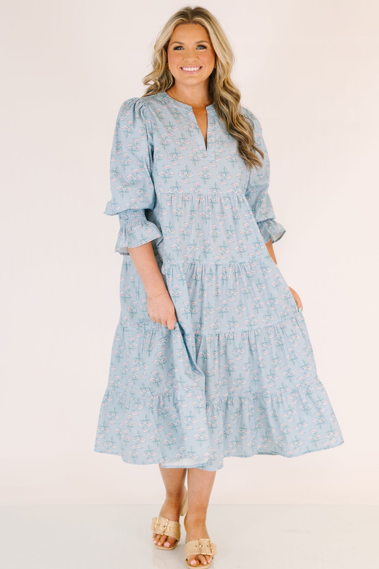 Vestido Love You So, Floral Azul