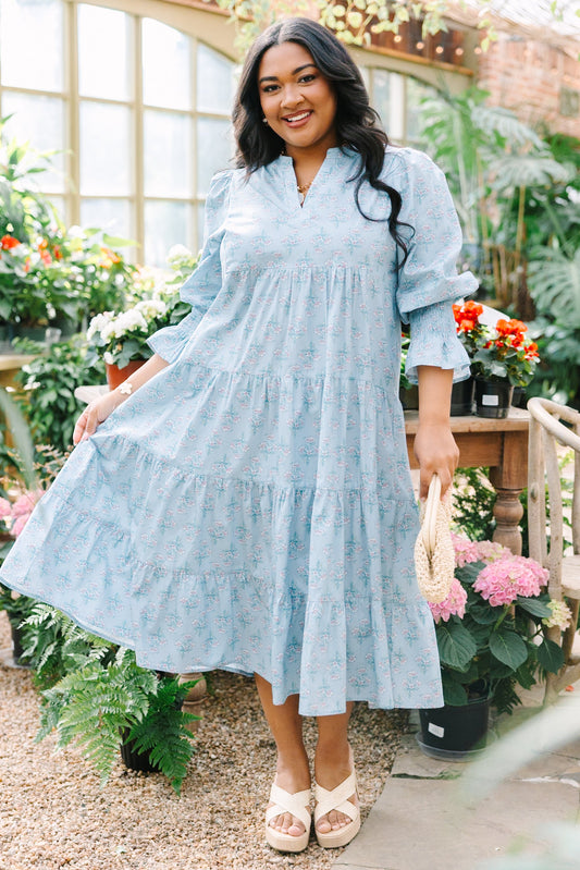 Vestido Love You So, Floral Azul