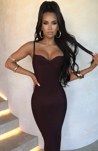 Sukienka Maxi Bandage Mayra - Czekoladowa