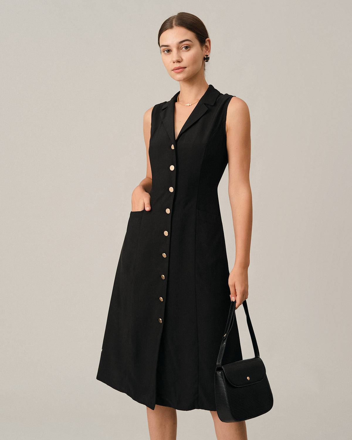 El Vestido Midi Túnica Negro