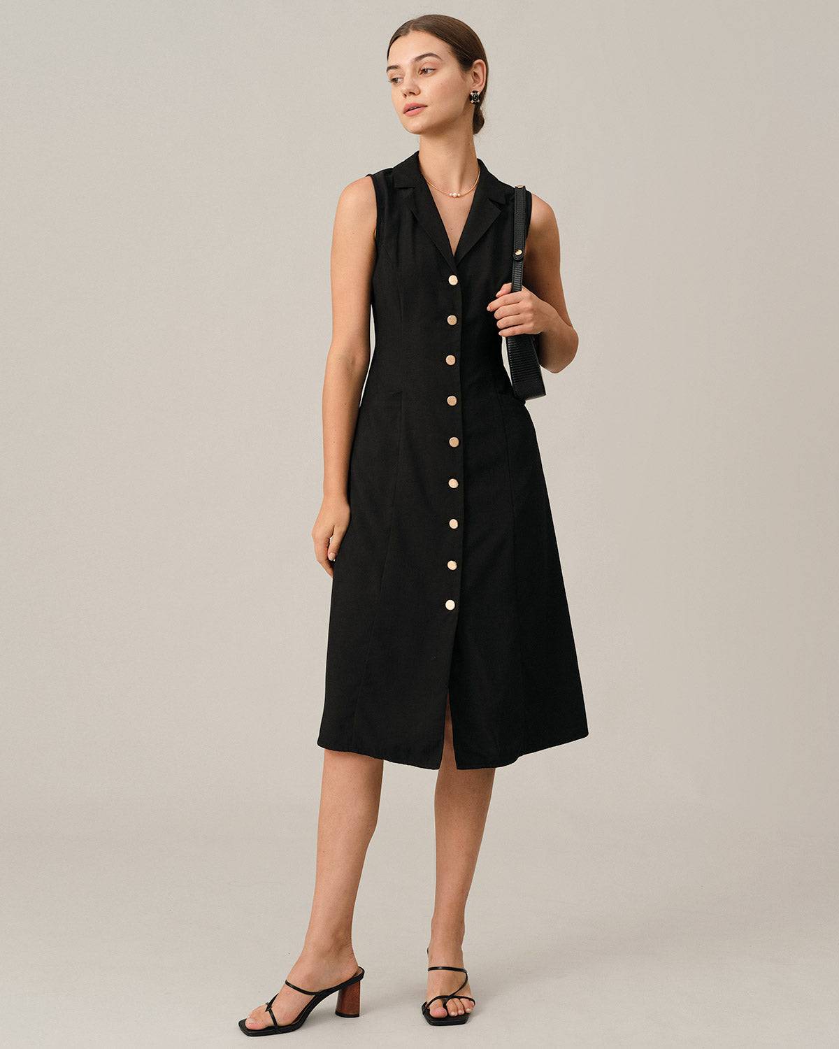 El Vestido Midi Túnica Negro