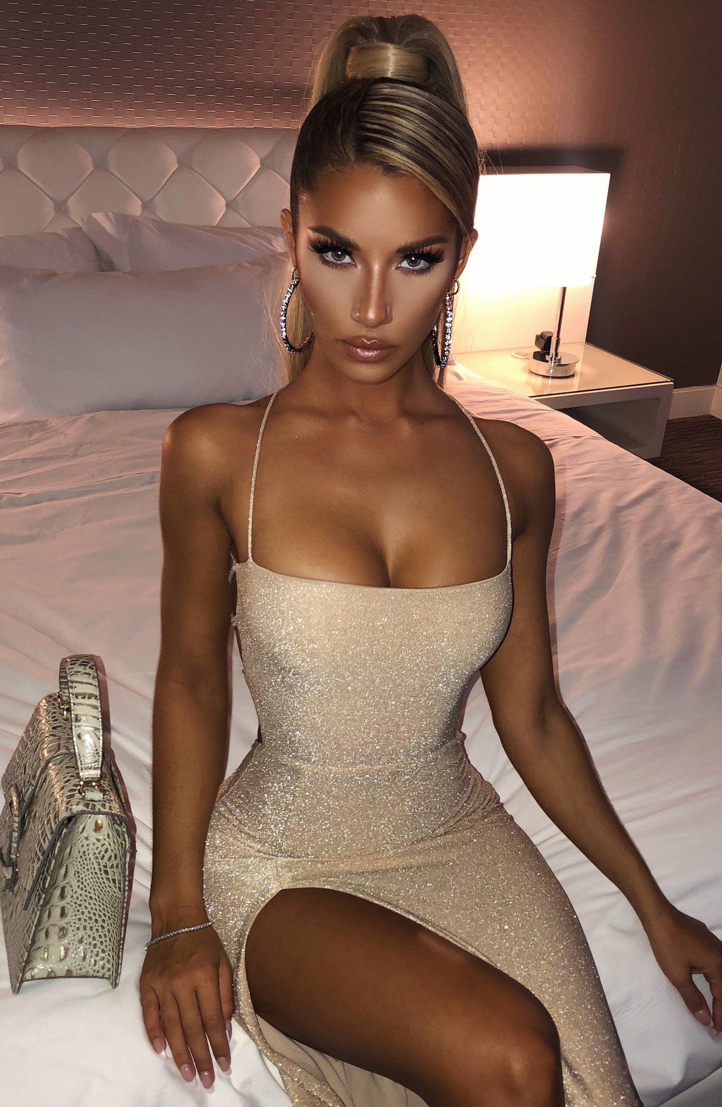 Sukienka maxi Miley - Złote błyskotki