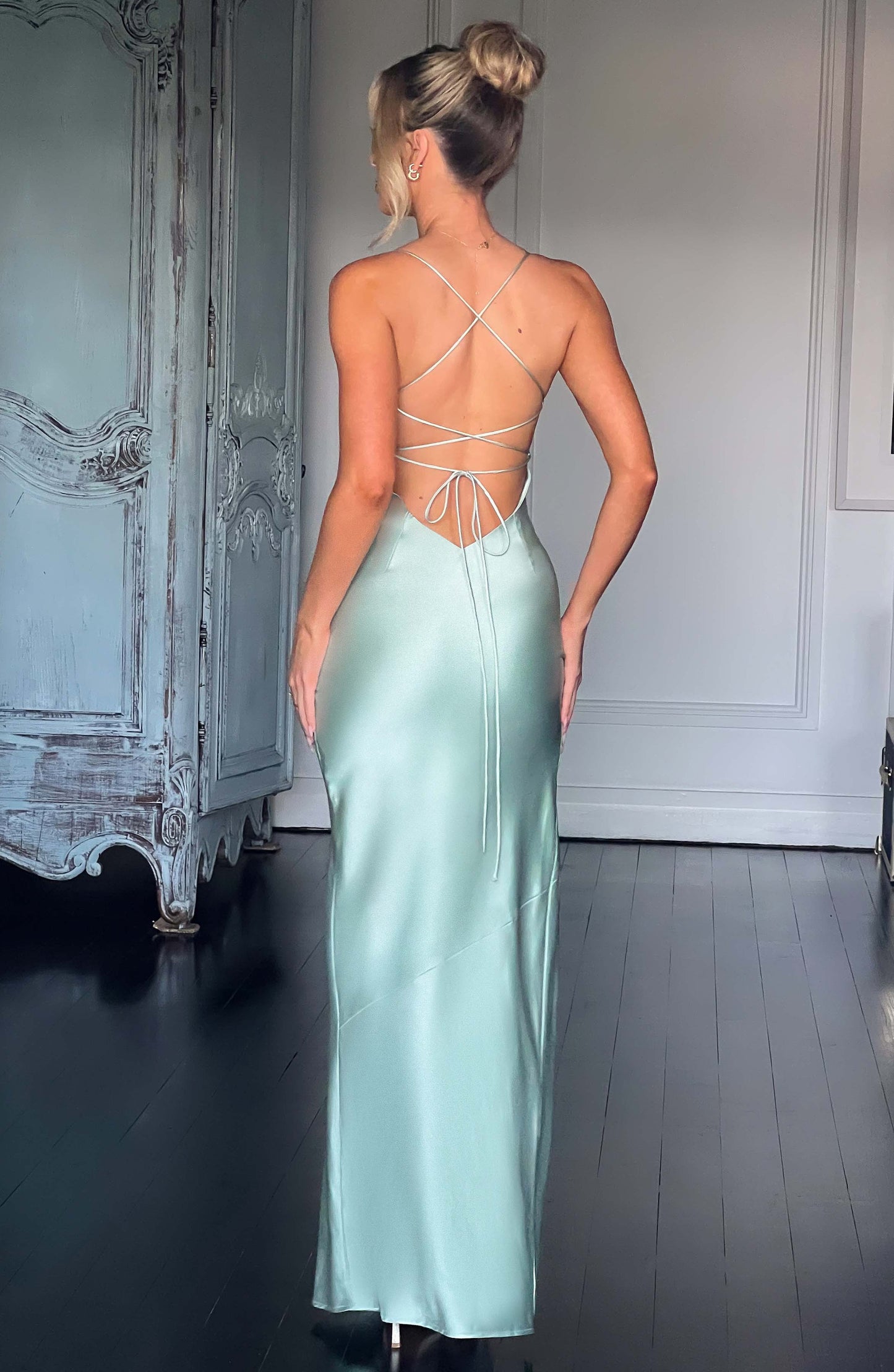 Długa Sukienka Maxi Misha - Szałwia