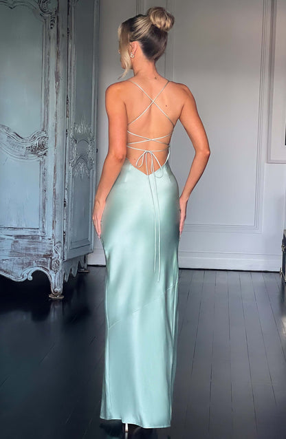 Długa Sukienka Maxi Misha - Szałwia