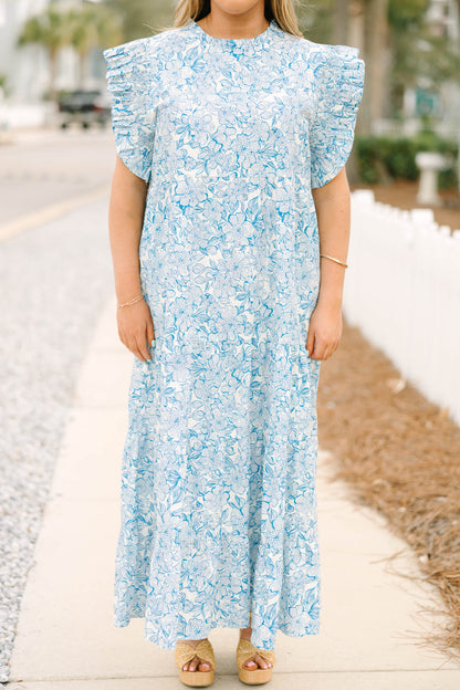 Vestido Maxi Meadows Musgosos, Azul