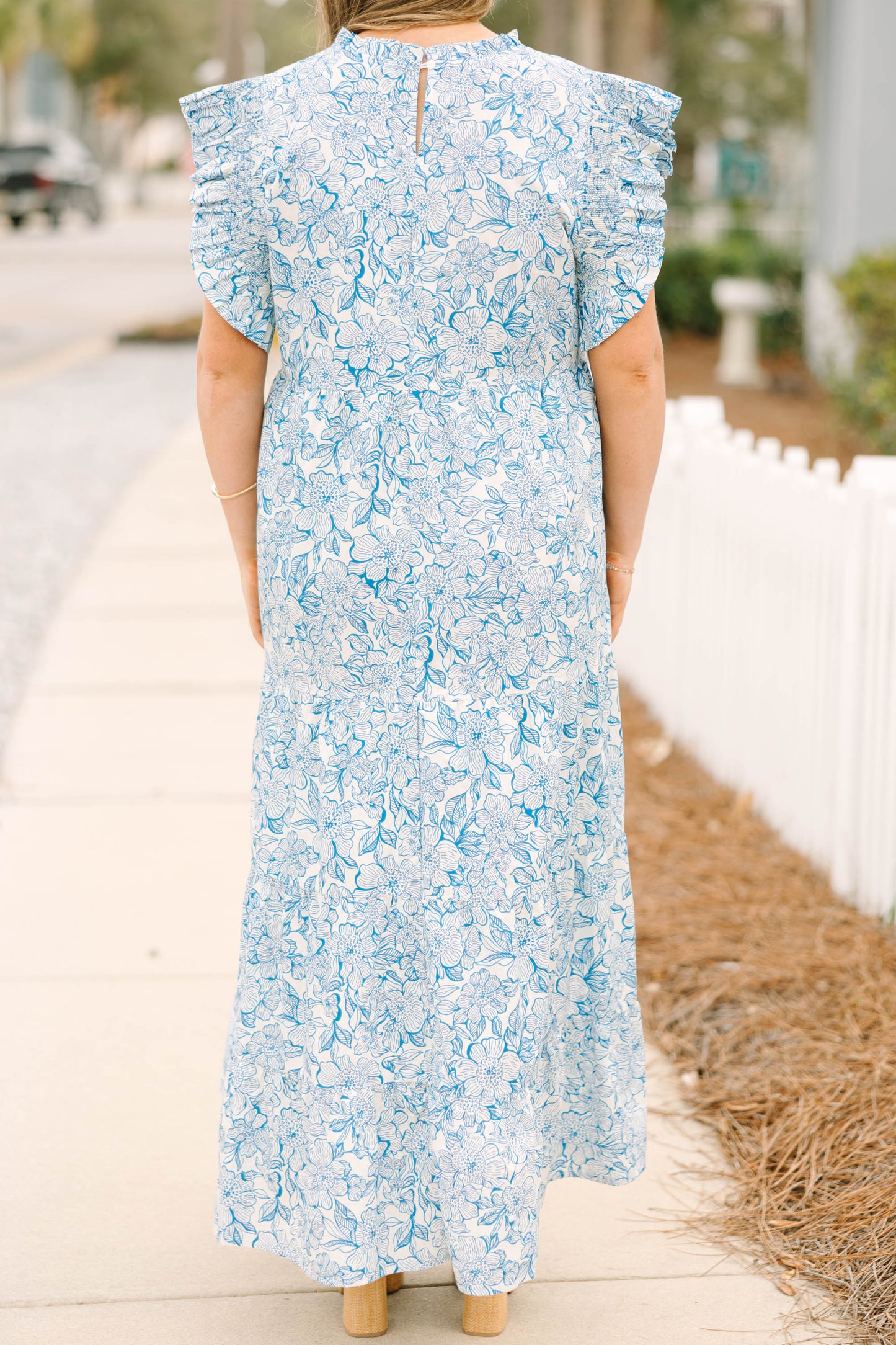 Vestido Maxi Meadows Musgosos, Azul
