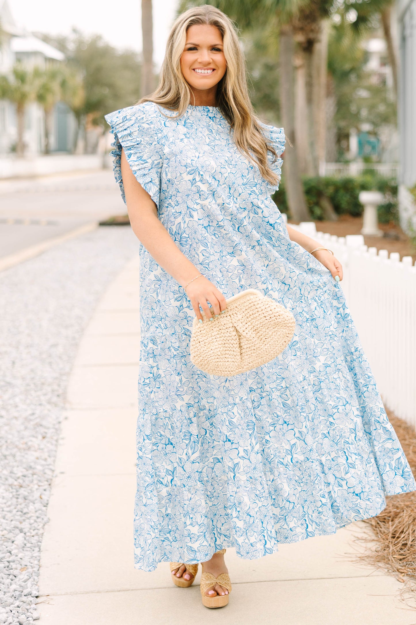 Vestido Maxi Meadows Musgosos, Azul