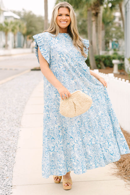 Vestido Maxi Meadows Musgosos, Azul