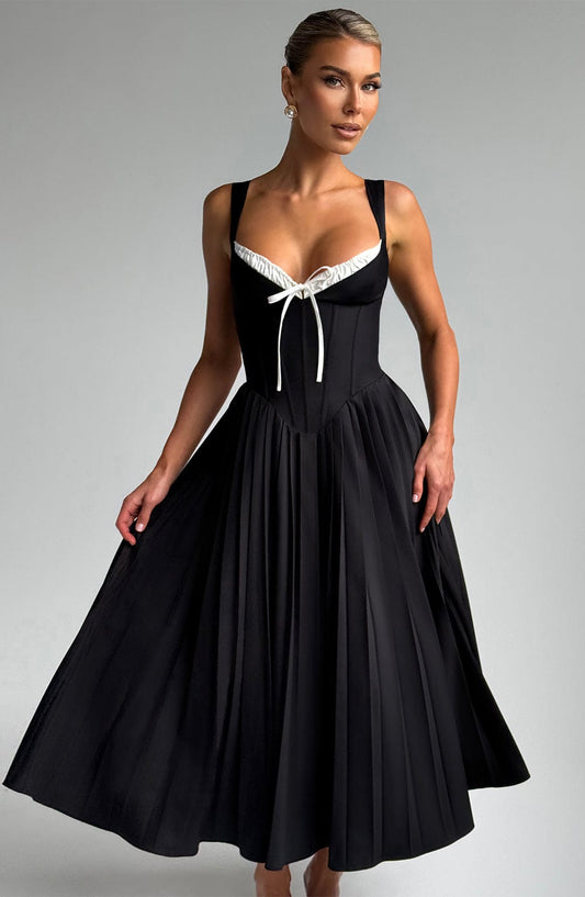 Sukienka midi Natassia - Czarny/Biały