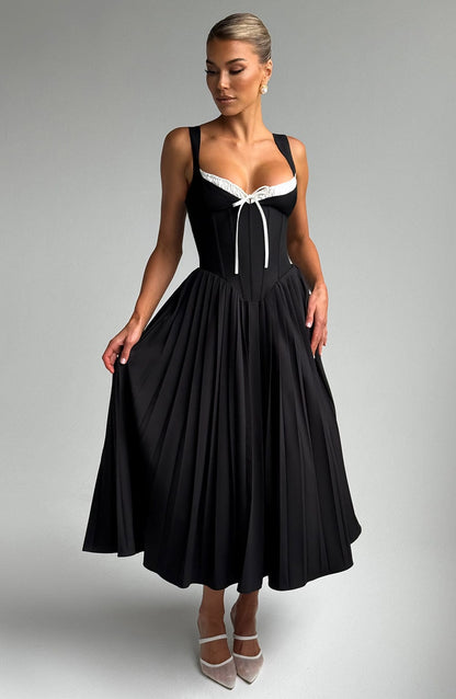 Sukienka midi Natassia - Czarny/Biały