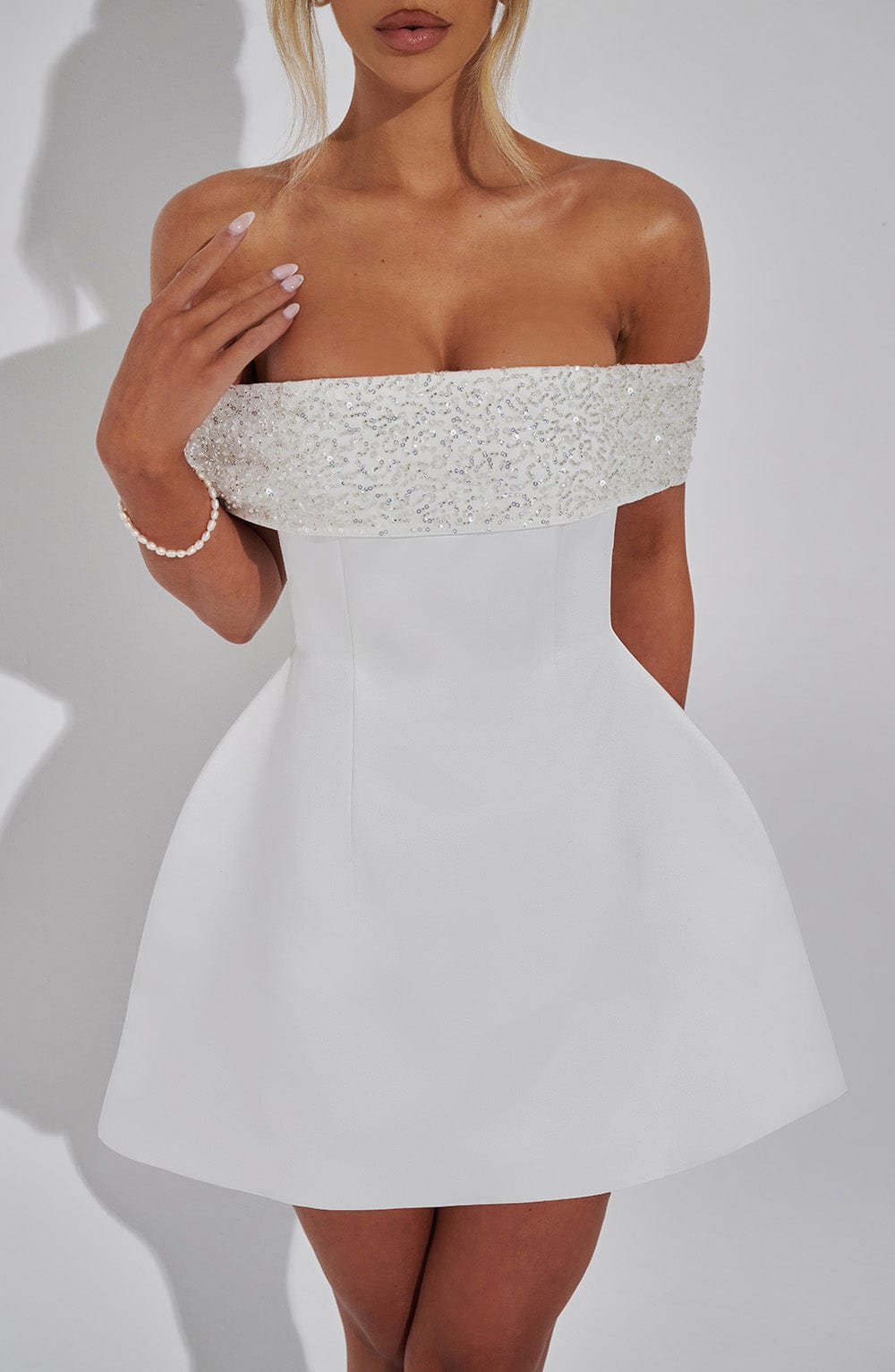 Sukienka mini Noelle - Kość słoniowa