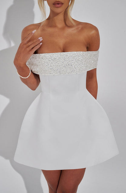 Sukienka mini Noelle - Kość słoniowa